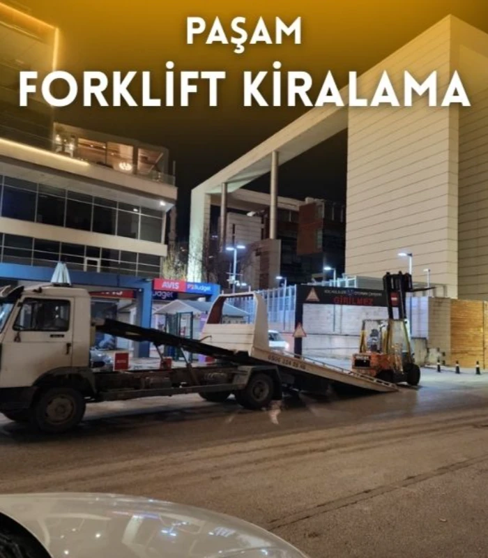 Çukurambar kiralık forklift hizmeti veren Paşam Forklift Kiralama sahada çalışma